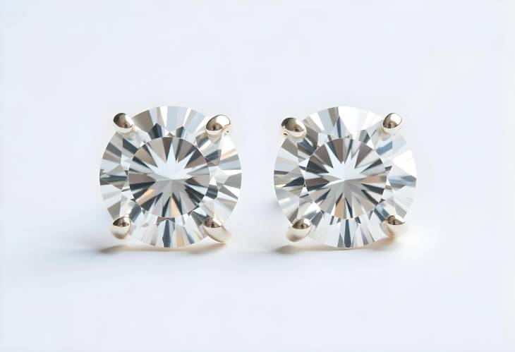 Gorgeous Step Size Diamond Earrings on a Clean White Background